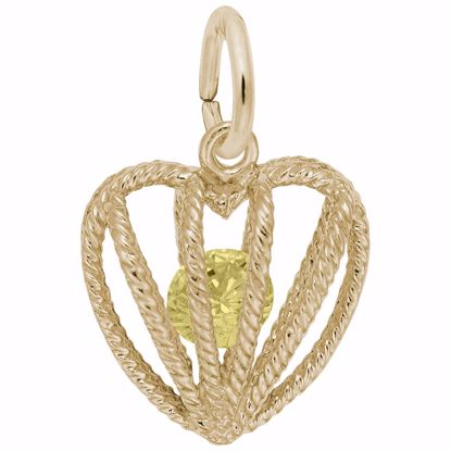 Picture of 11 Heart Birthstone Nov Charm Pendant - 14K Gold